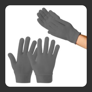 Moisturizing Spa Gel Gloves Softer, Suppler Hands in Just 20 Minutes, with Jojoba Oil, Olive Oil, Vitamin E, Plant Essential Oils, Soften & Smooth, One Size Fits All (Grey)-B0DTQ6KQY1