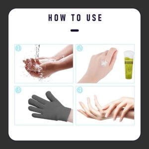 Moisturizing Spa Gel Gloves Softer, Suppler Hands in Just 20 Minutes, with Jojoba Oil, Olive Oil, Vitamin E, Plant Essential Oils, Soften & Smooth, One Size Fits All (Grey)-B0DTQ6KQY1
