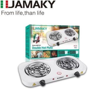 CEDI Saver - 1500W+1500W Double-Plated Galvanization Bottom Thermostat Control Steel Electric Hot Plate JMK7012 (L8.3 x W17.3 x H2) inch-B0DFBXJ9YK