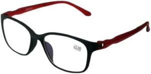 Reading Glasses Men Anti Blue Rays Presbyopia Eyeglasses Antifatigue Computer Eyewear with (BlackXRED)-B0DTZ86G5R