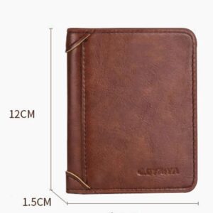 Men's Wallet RFID Blocking Credit Card Holder PU Leather Male Short Purse High Quality Business Foldable Wallets Cards Money Bag (Black)-B0DFQFY6WX