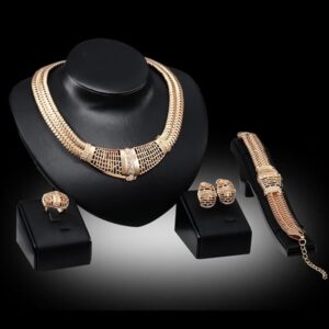 (1 Pc) Wedding Party Gift Net Thick Choker Necklace Bracelet Ring Earrings Set stainless steel jewelry set Women's Jewelry Sets-B0C9Q7ZCVL