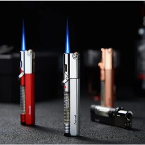 1Pcs Metal With Safety Lock Beam Cigar Grill Kitchen Direct Injection Windproof Exquisite lighter cigarette lighter accessories(COLOR MAY VARY)-B0CTYS2N37