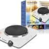 MySouq-Store JAMAKY Electric Hot Plate, 1 Burner, 18Cm 1500 Watt, White, JMK7013 (25 * 21 * 6Cm)-B0DGNLQQLS
