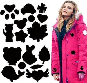 1Pcs only 20X15Cm Self-Adhesive Black Patches on Clothes Down Jackets Umbrella Hole Repair No Need Iron Washable Waterproof Clothing Patch Sticker- Select (BlackMapleLeaf)-B0DSLZLKWB