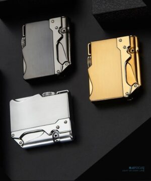 [1Pcs-Silver] Smoking Accessories NEW Portable Metal Windproof Cigar Cigarette Lighter Gift Butane Gas Lighter Unusual Torch Lighters (Without Gas)-B0CPD2Z81T