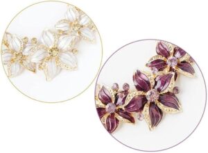 Flower Wedding Necklace Elegant Bride Necklace Pendant Necklace with Earrings Fashion Jewelry Sets for Women Party-B0C42K3ZK4