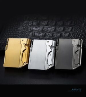 [1Pcs-Silver] Smoking Accessories NEW Portable Metal Windproof Cigar Cigarette Lighter Gift Butane Gas Lighter Unusual Torch Lighters (Without Gas)-B0CPD2Z81T