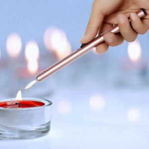 Metal Torch Lighter Outdoor Barbecue Charcoal Gas Cooker Butane Torch Soplete Cocina Stove Lighter Kitchen Igniter Gun Lighter (Silver)-B0C6686DG9