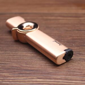 Windproof Torch Lighter Metal Jet Blue Flame Butane Gas Turbine Lighter 1300 C Portable Cigarette Lighter Man Woman Gadget(Gold)-B0BNLT4KQH