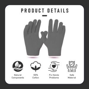 Moisturizing Spa Gel Gloves Softer, Suppler Hands in Just 20 Minutes, with Jojoba Oil, Olive Oil, Vitamin E, Plant Essential Oils, Soften & Smooth, One Size Fits All (Grey)-B0DTQ6KQY1