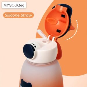 1Pcs Water Bottle For Kids Naughty Bear 650 Ml Animal Design Water Bottle With Straw Bpa Free-B0DTRHRGK5