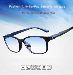 Reading Glasses Men Anti Blue Rays Presbyopia Eyeglasses Antifatigue Computer Eyewear with (BlackXRED)-B0DTZ86G5R