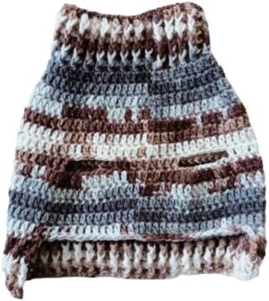 Dog and Cats HandMade Crochet Shirt Winter Pet Dog Clothes Crochet a winter jacket for pets as shown Select Size Carefully (WN8129-Neck18~26Cm-Chest29~46Cm)-B0DSLQ56Y9