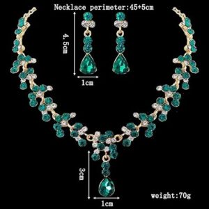 Vintage Earrings Gifts for Her Wedding Jewelry Jewelry Set Statement Necklace Necklaces Jewelry For Women Green-B0D4J4Z7WW