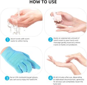 Moisturizing Spa Gel Gloves Softer, Suppler Hands in Just 20 Minutes, with Jojoba Oil, Olive Oil, Vitamin E, Plant Essential Oils, Soften & Smooth, One Size Fits All (Black)-B0DTQ68X2K