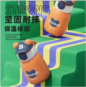 1Pcs Water Bottle For Kids Naughty Bear 650 Ml Animal Design Water Bottle With Straw Bpa Free-B0DTRHRGK5