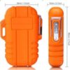 [1 Pcs- Yallow ] Outdoor Waterproof Lighter with Lanyard Portable Blue Flame Jet Lighter Butane Turbo Cigar Lighter Camping Wading Men's Gadgets (Random Colors)-B0CLQFB9JC