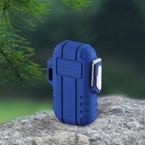 Outdoor Waterproof Lighter with Lanyard Portable Blue Flame Jet Lighter Butane Turbo Cigar Lighter Camping Wading Men's Gadgets (Random Colors)-B0CBZ3PP2T