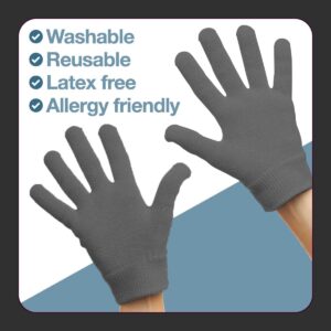 Moisturizing Spa Gel Gloves Softer, Suppler Hands in Just 20 Minutes, with Jojoba Oil, Olive Oil, Vitamin E, Plant Essential Oils, Soften & Smooth, One Size Fits All (Grey)-B0DTQ6KQY1