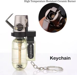 1pc Lighters, Jet Flame Torch Lighter with Keychain,Refillable Gas Butane Adjustable Flame Lighter, Cool Windproof Design Jet Torch Lighter for Candle,Grill,Outdoor,Indoor (Random)-B0DHX9D2ZP