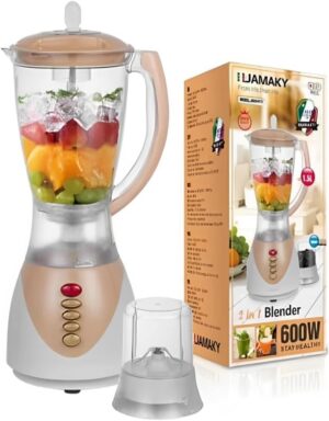 JAMAKY High Performance Power Blender 2 IN 1, 600W - 400ML Grinding Cup with 1.5L Plastic Cup 40 * 18 * 18CM-B0DGNJJ8QX