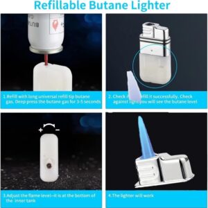 Outdoor Waterproof Lighter with Lanyard Portable Blue Flame Jet Lighter Butane Turbo Cigar Lighter Camping Wading Men's Gadgets (Random Colors)-B0CBZ3PP2T