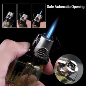 1pc Lighters, Jet Flame Torch Lighter with Keychain,Refillable Gas Butane Adjustable Flame Lighter, Cool Windproof Design Jet Torch Lighter for Candle,Grill,Outdoor,Indoor (Random)-B0DHX9D2ZP