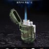 Outdoor Waterproof Lighter with Lanyard Portable Blue Flame Jet Lighter Butane Turbo Cigar Lighter Camping Wading Men's Gadgets (Random Colors May Apply)-B0CBZ4VRNH