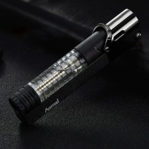 1Pcs Metal With Safety Lock Beam Cigar Grill Kitchen Direct Injection Windproof Exquisite lighter cigarette lighter accessories(COLOR MAY VARY)-B0CTYS2N37