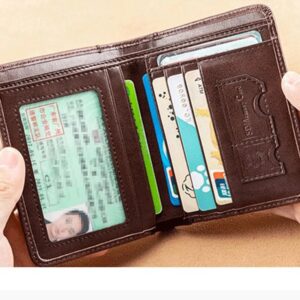Men's Wallet RFID Blocking Credit Card Holder PU Leather Male Short Purse High Quality Business Foldable Wallets Cards Money Bag (Black)-B0DFQFY6WX