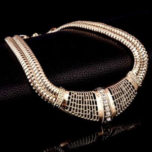 (1 Pc) Wedding Party Gift Net Thick Choker Necklace Bracelet Ring Earrings Set stainless steel jewelry set Women's Jewelry Sets-B0C9Q7ZCVL