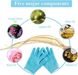Moisturizing Spa Gel Gloves Softer, Suppler Hands in Just 20 Minutes, with Jojoba Oil, Olive Oil, Vitamin E, Plant Essential Oils, Soften & Smooth, One Size Fits All (Black)-B0DTQ68X2K