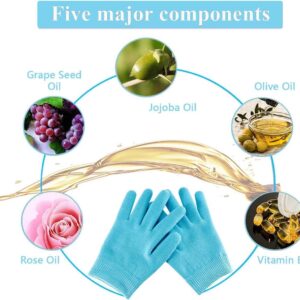 Moisturizing Spa Gel Gloves Softer, Suppler Hands in Just 20 Minutes, with Jojoba Oil, Olive Oil, Vitamin E, Plant Essential Oils, Soften & Smooth, One Size Fits All (Black)-B0DTQ68X2K
