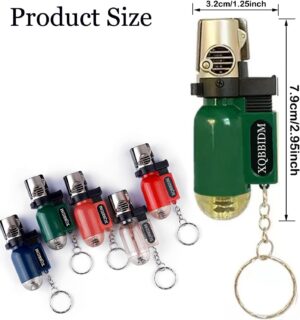1pc Lighters, Jet Flame Torch Lighter with Keychain,Refillable Gas Butane Adjustable Flame Lighter, Cool Windproof Design Jet Torch Lighter for Candle,Grill,Outdoor,Indoor (Random)-B0DHX9D2ZP