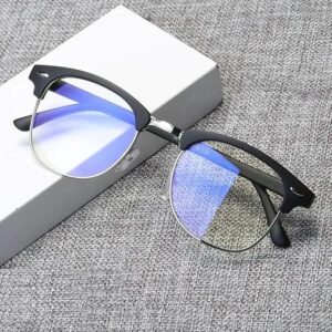 Half Frame Myopia Glasses Computer Goggles Finished Business Nearsighted Eyeglasses Diopter - B0DSP7FS8P