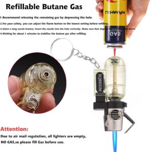 71UmvYSMWcL._AC_SL1500_ 1pc Lighters, Jet Flame Torch Lighter with Keychain,Refillable Gas Butane Adjustable Flame Lighter, Cool Windproof Design Jet Torch Lighter for Candle,Grill,Outdoor,Indoor (Random)-B0DHX9D2ZP