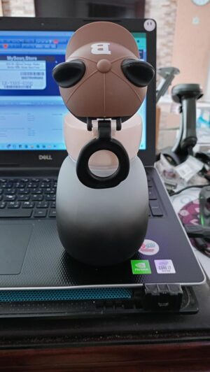 1Pcs Water Bottle For Kids Naughty Bear 650 Ml Animal Design Water Bottle With Straw Bpa Free (Browne X Black)-B0DTTSFGLN