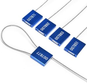 مجموعة قفل سيل حديد مرقمة مقاومة للعبث للاستعمال مرة واحدة -العدد 40 قطعة، آمن للحاويات والخزان والشاحنة، أزرق