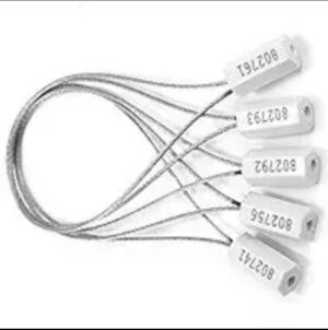 مجموعة قفل سيل حديد مرقمة مقاومة للعبث للاستعمال مرة واحدة -العدد 40  قطعة، آمن للحاويات والخزان والشاحنة، أبيض