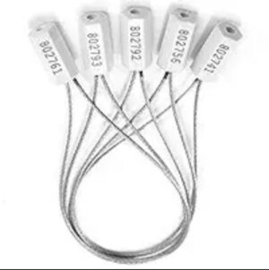 مجموعة قفل سيل حديد مرقمة مقاومة للعبث للاستعمال مرة واحدة -العدد 40  قطعة، آمن للحاويات والخزان والشاحنة، أبيض