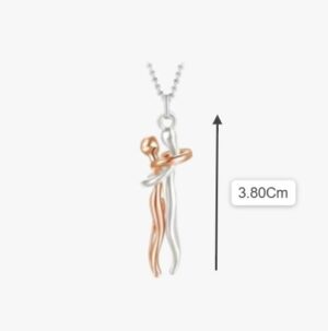 (1 Pc) Large New Necklace or keychain Exaggerated Stereoscopic Two People Hugging Metal Vintage Long Drop Nicklace for Women Girls Party Jewelry-B0DVPPH6NR