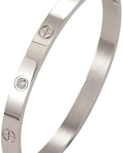 1Pcs Cuff Bracelets On Hand Couple Fashion Bangles Charm Stainless Steel Bracelet For Women Jewellery Accessories Free Shipping Color As shown in pic-B0D8CDD5SX