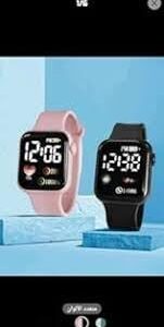 [1Pcs] Colored Led Digital Silver Square Frame for Kids Watches Sport Boys Girls Luminous Children’s Electronic Wristwatch Students Clock Watches with Time And Date only-B0DVVQWDH8