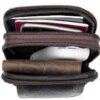 Men Cowhide Leather Mobile Phone Belt Bags Solid Color Three-layer Waist Pack Zipper Fanny Pack Outdoor Jogging Sports Bag 18X11X6 CM brown, C00B-B0DD7Q15PN