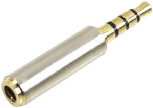 Generic Audio 3.5mm Male Plug to 2.5mm Female Jack Aux Stereo Mic Trrs Adapter (Silver)-B0DX7L9HB5