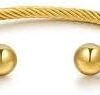 [1PCs] Charm Bracelet Vintage Therapeutic Magnetic Bracelet Golden anklet  (خلخال)-B0DQ8YTBCB