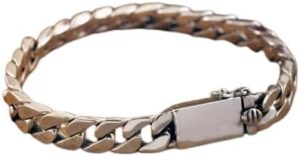 (1Pc - AL18296-silver-18cm) High Quality Textured Chain Bracelet Charm Men Trend Casual Bracelet Friendship Charm Handmade Jewelry Gift-B0CKWCXJ7T