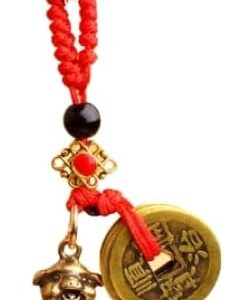 pig - Vintage Brass Zodiac DragonKeychains Red Rope Guardian God Five Emperors Coins Pendant Car Key Rings Hangings Fashion Keyrings-B0BXNPWJ4L