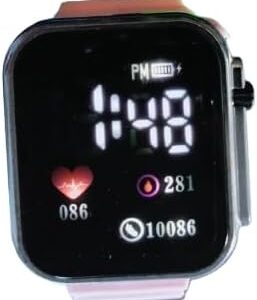 [1Pcs] Colored Led Digital Silver Square Frame for Kids Watches Sport Boys Girls Luminous Children’s Electronic Wristwatch Students Clock Watches with Time And Date only-B0DVVQWDH8